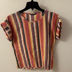 Bold & Colorful Striped Boxy Top